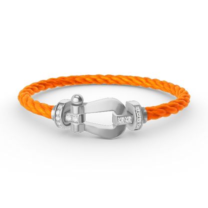[Plus&Max]FORCE LARGE HORSESHOE HALF DIAMOND BRACELET SILVER