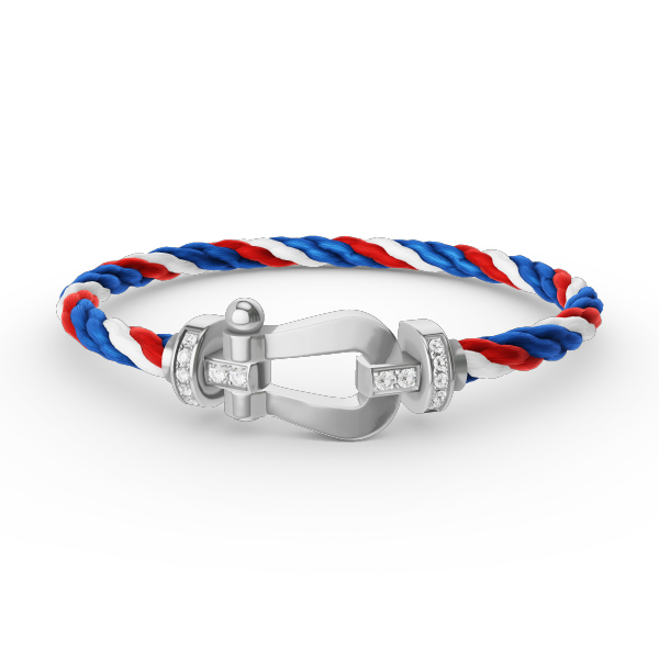 [Plus&Max]FORCE LARGE HORSESHOE HALF DIAMOND BRACELET SILVER