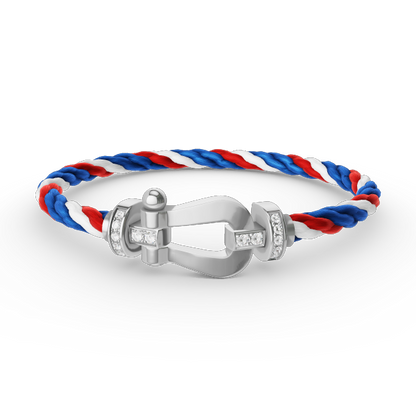 [Plus&Max]FORCE LARGE HORSESHOE HALF DIAMOND BRACELET SILVER