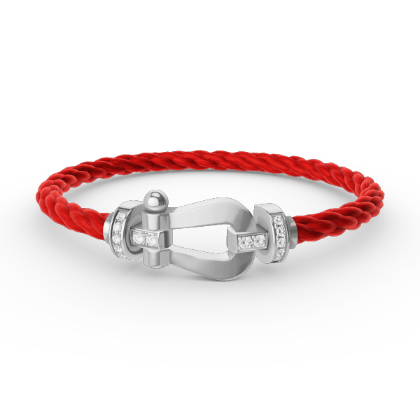 [Plus&Max]FORCE LARGE HORSESHOE HALF DIAMOND BRACELET SILVER