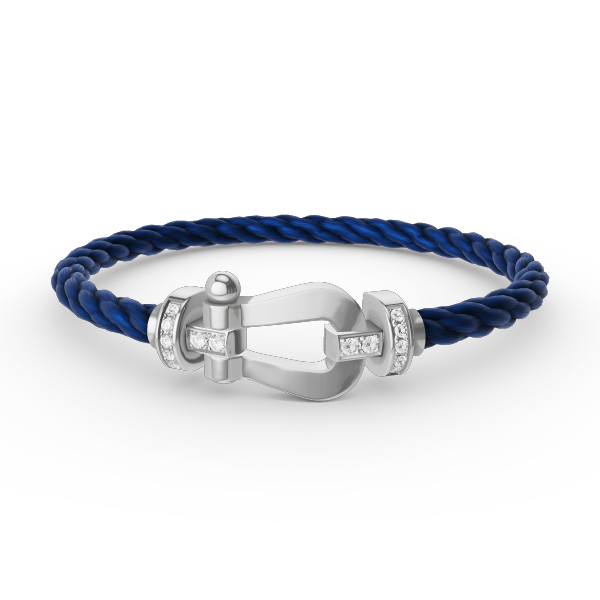 [Plus&Max]FORCE LARGE HORSESHOE HALF DIAMOND BRACELET SILVER