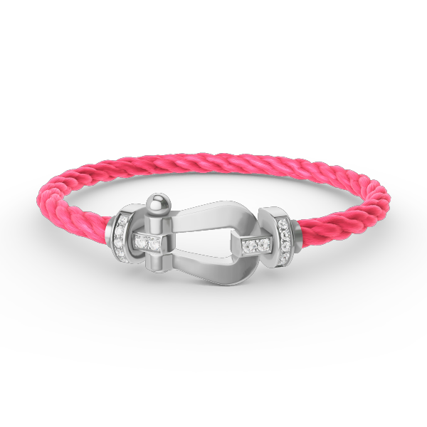 [Plus&Max]FORCE LARGE HORSESHOE HALF DIAMOND BRACELET SILVER