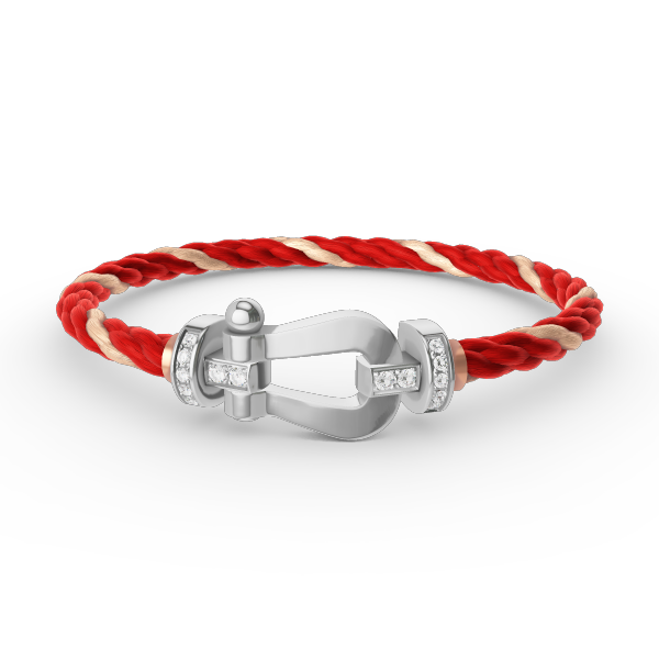 [Plus&Max]FORCE LARGE HORSESHOE HALF DIAMOND BRACELET SILVER