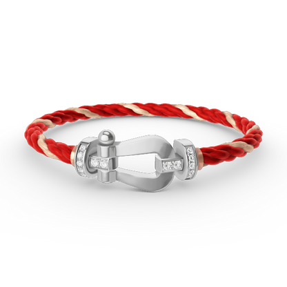 [Plus&Max]FORCE LARGE HORSESHOE HALF DIAMOND BRACELET SILVER