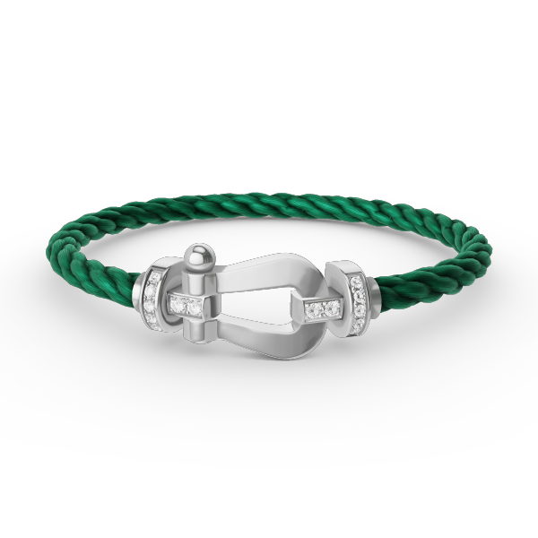 [Plus&Max]FORCE LARGE HORSESHOE HALF DIAMOND BRACELET SILVER