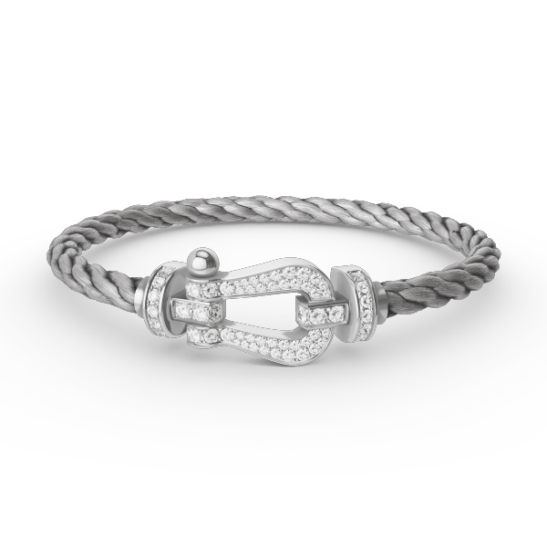 [Plus&Max]FORCE LARGE HORSESHOE FULL DIAMOND BRACELET SILVER