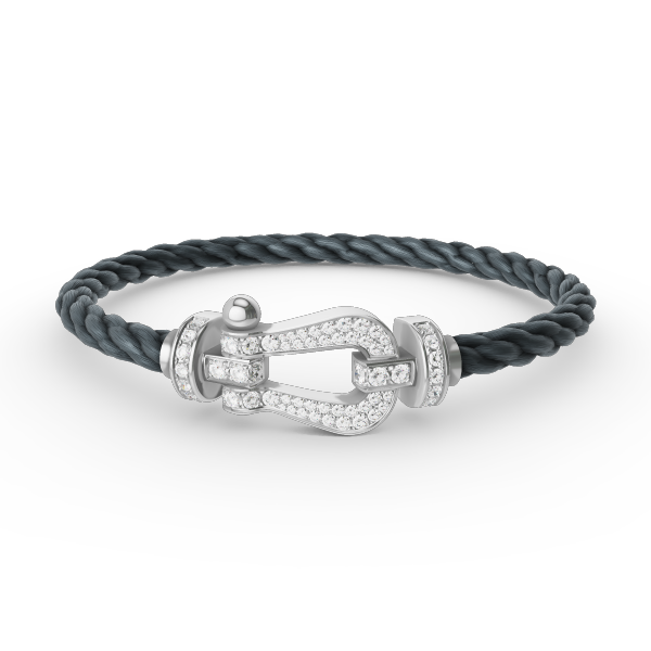 [Plus&Max]FORCE LARGE HORSESHOE FULL DIAMOND BRACELET SILVER