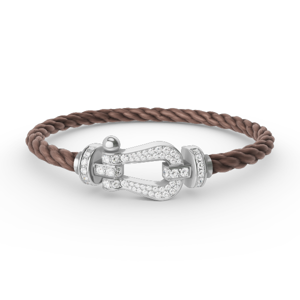 [Plus&Max]FORCE LARGE HORSESHOE FULL DIAMOND BRACELET SILVER