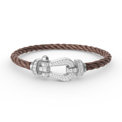 [Plus&Max]FORCE LARGE HORSESHOE FULL DIAMOND BRACELET SILVER