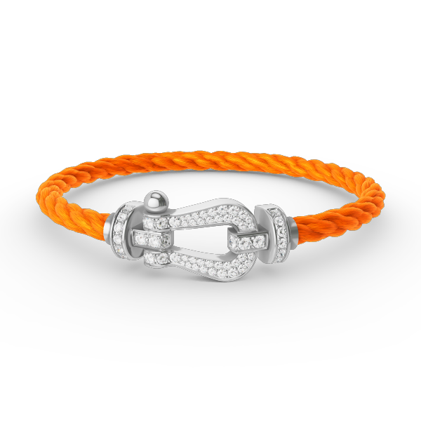 [Plus&Max]FORCE LARGE HORSESHOE FULL DIAMOND BRACELET SILVER