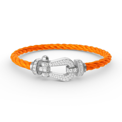 [Plus&Max]FORCE LARGE HORSESHOE FULL DIAMOND BRACELET SILVER