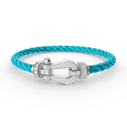 [Plus&Max]FORCE LARGE HORSESHOE FULL DIAMOND BRACELET SILVER