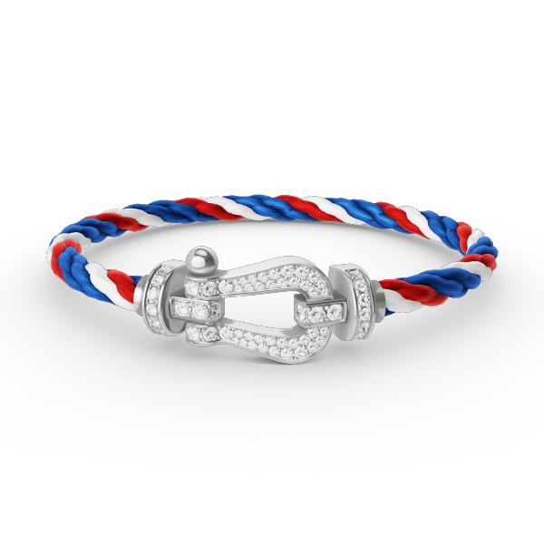 [Plus&Max]FORCE LARGE HORSESHOE FULL DIAMOND BRACELET SILVER