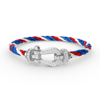 [Plus&Max]FORCE LARGE HORSESHOE FULL DIAMOND BRACELET SILVER