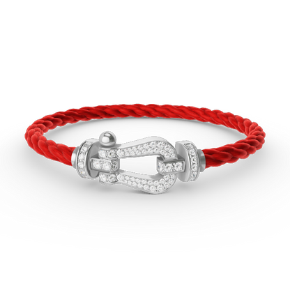 [Plus&Max]FORCE LARGE HORSESHOE FULL DIAMOND BRACELET SILVER
