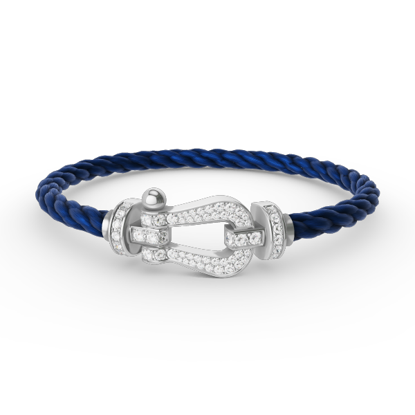 [Plus&Max]FORCE LARGE HORSESHOE FULL DIAMOND BRACELET SILVER