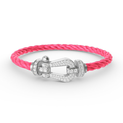 [Plus&Max]FORCE LARGE HORSESHOE FULL DIAMOND BRACELET SILVER