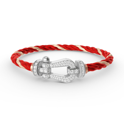 [Plus&Max]FORCE LARGE HORSESHOE FULL DIAMOND BRACELET SILVER