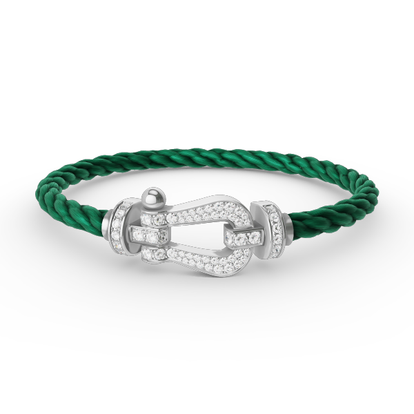 [Plus&Max]FORCE LARGE HORSESHOE FULL DIAMOND BRACELET SILVER