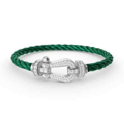 [Plus&Max]FORCE LARGE HORSESHOE FULL DIAMOND BRACELET SILVER