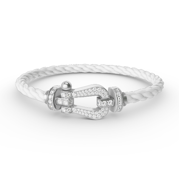 [Plus&Max]FORCE LARGE HORSESHOE FULL DIAMOND BRACELET SILVER