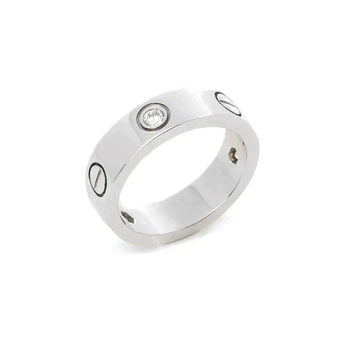 [Plus&Max]LOVE RING 5.5MM 3 DIAMONDS SILVER