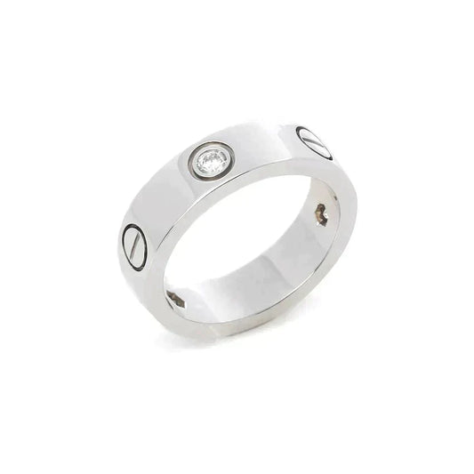 [Plus&Max]LOVE RING 5.5MM 3 DIAMONDS SILVER
