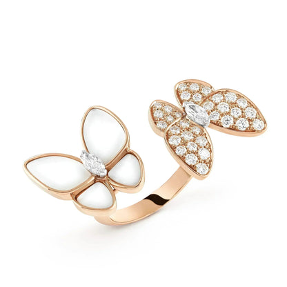 [Plus&Max]TWIN BUTTERFLY DIAMOND MOP RING