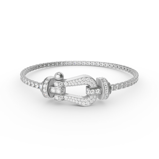 [Plus&Max]FORCE  LARGE HORSESHOE FULL DIAMOND TENNIS BRACELET