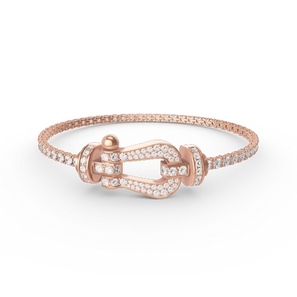 [Plus&Max]FORCE  LARGE HORSESHOE FULL DIAMOND TENNIS BRACELET