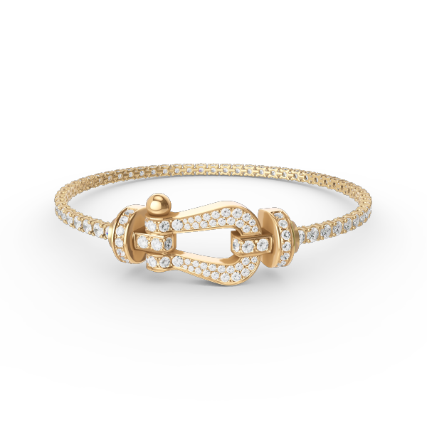 [Plus&Max]FORCE  LARGE HORSESHOE FULL DIAMOND TENNIS BRACELET