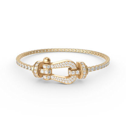 [Plus&Max]FORCE  LARGE HORSESHOE FULL DIAMOND TENNIS BRACELET