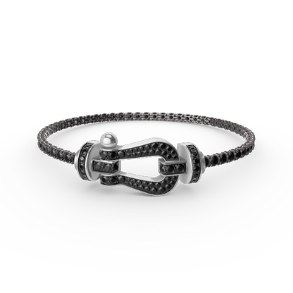 [Plus&Max]FORCE  LARGE HORSESHOE FULL DIAMOND TENNIS BRACELET